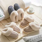 Плюшевые теплые домашние тапочки на плоской подошве для мужчин, легкие мягкие удобные зимние тапочки, Женская хлопковая обувь