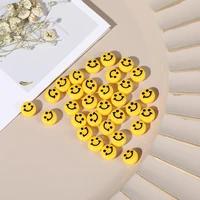 40pcslot high quality smile face beads for jewelry making diy charms bracelet necklace yellow smiley face beads