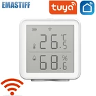 Датчик температуры и влажности Tuya Smart Home с Wi-Fi и светодиодный ным экраном