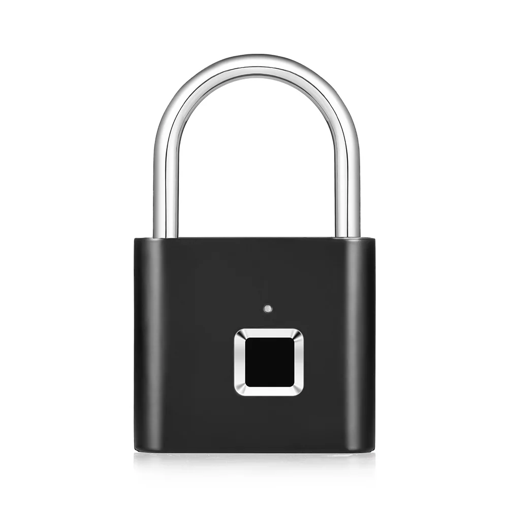 black Золотой безопасности без ключа USB Перезаряжаемый биометрический дверной замок Умный Замок быстрая разблокировка цинковый сплав металлический саморазвивающийся чип - Цвет: black
