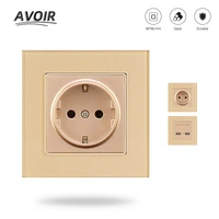 avoir eu french standard glass panel wall outlet electrical power socket dual usb port power wall socket suitable for mobile