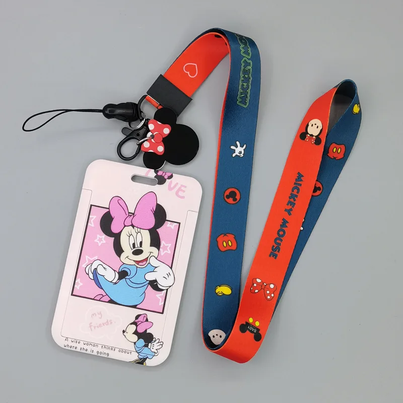 yq037 mickey mouse key lanyard keychain cartoon office id card pass gym mobile phone keyring badge holder lariat jewelry gift free global shipping