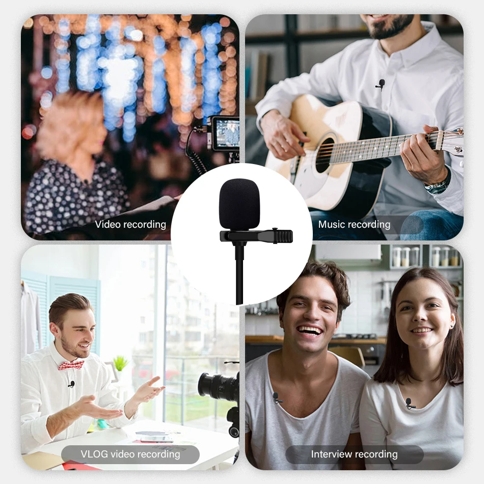 Конденсаторный микрофон металлический петличный зажим для галстука игровой