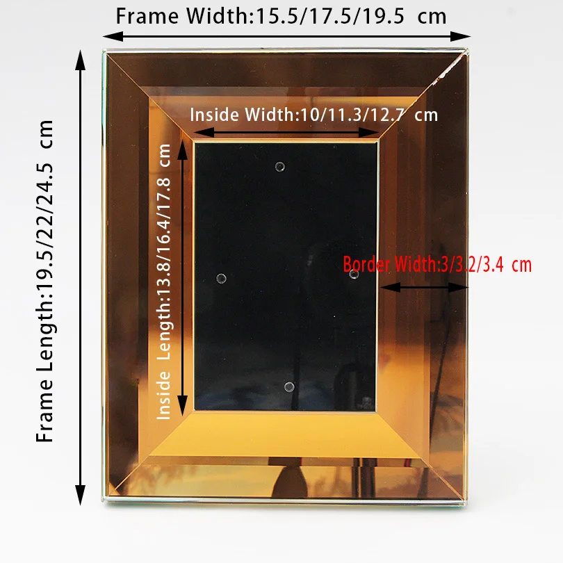 Высококачественная прозрачная фоторамка Янтарная стеклянная рамка