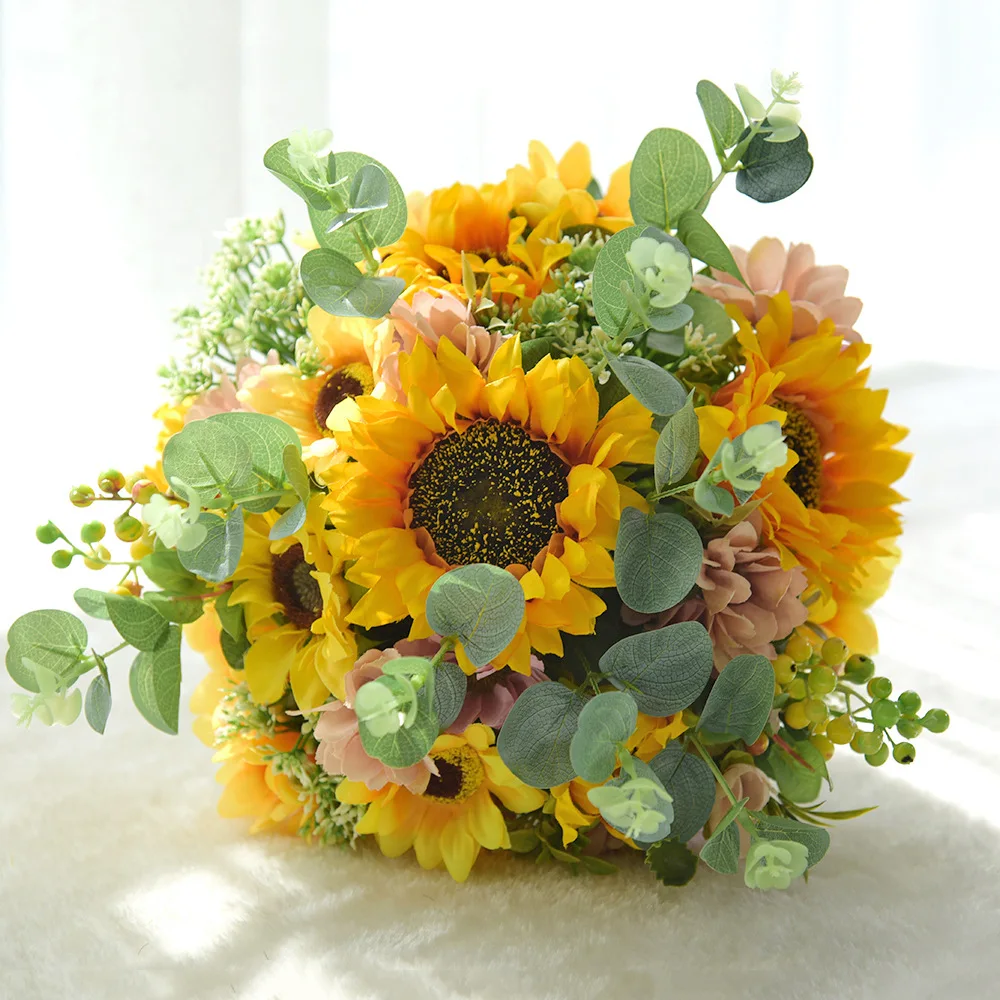 Подсолнух наружная Фотография Свадебные аксессуары букеты Ramos De Novia