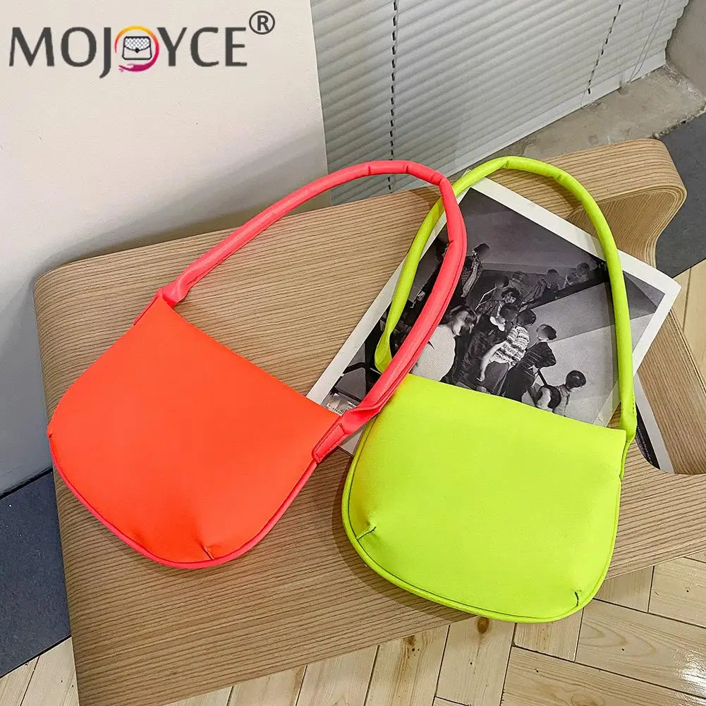 

Casual All-match Women Oxford Cloth Small Handbags Fashion Candy Color Shoulder Underarm Purse Portable Steet Travel Zipper Bag