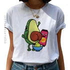 Женская футболка с принтом авокадо, в Корейском стиле, в стиле Харадзюку
