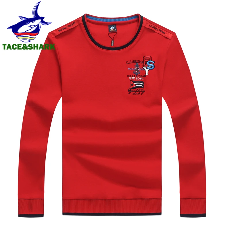 Толстовка TACE &amp SHARK Мужская с вышивкой Модный свитшот круглым вырезом деловой