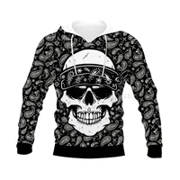 wholesale bandana graphic spring autumn winter hip hop casual skull paisley 3d print hoodie polyester v16