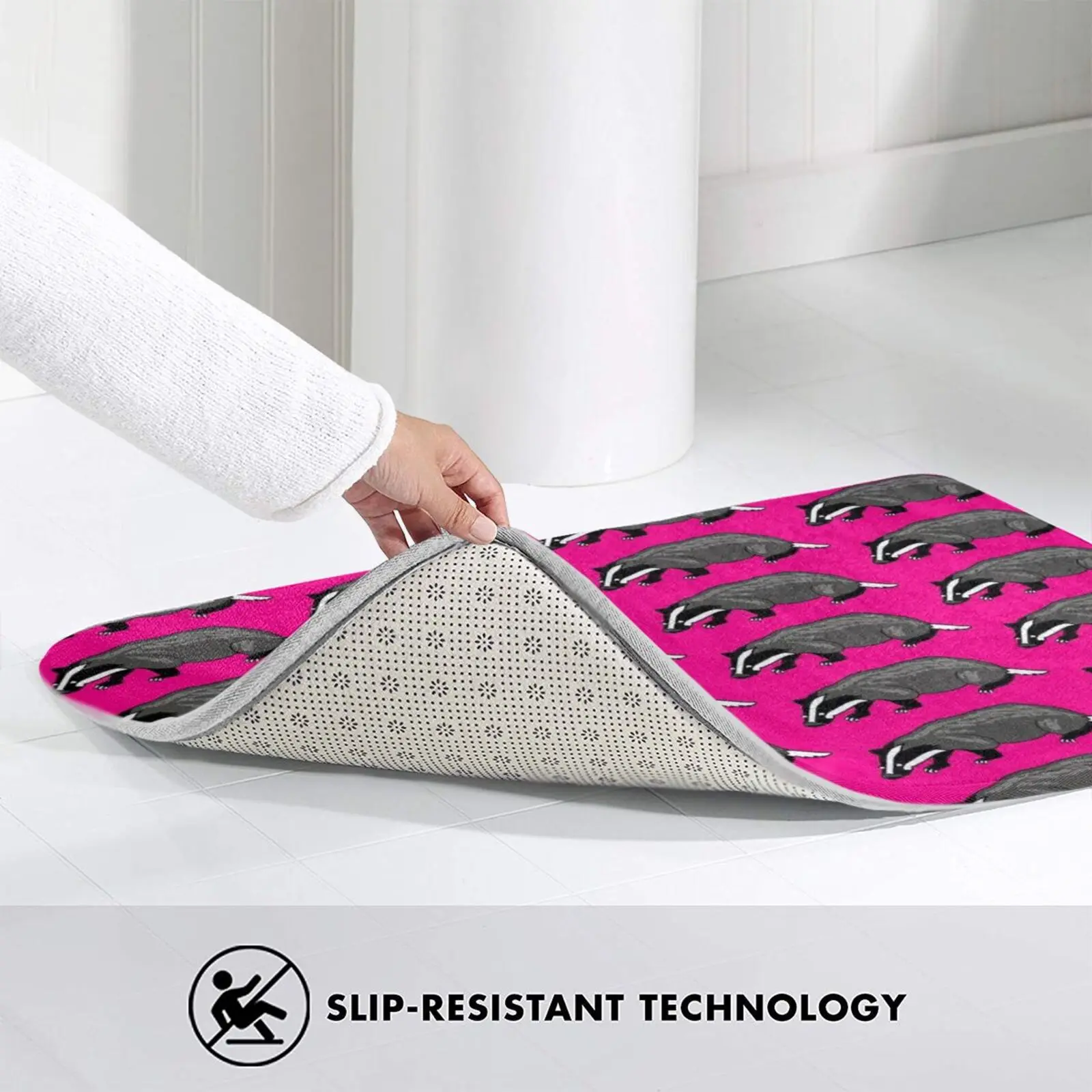 

Badger Badger Badger Badger Badger Badger Mat Rug Carpet Anti-Slip Floor Mats Bedroom Badger Cartoon Pink Cute Funny Ellen