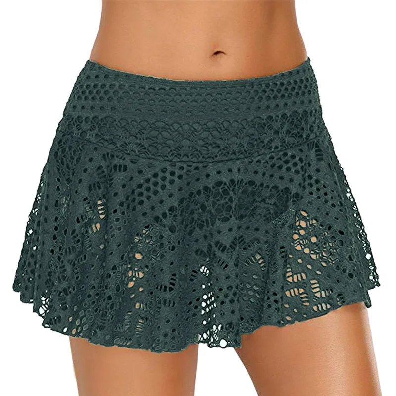 Underpants Green Сексуальный женский кружевной вязаный купальник бикини с окантовкой, короткий купальный костюм, Пляжная накидка, купальный костюм, летний купальник - Цвет: Underpants Green