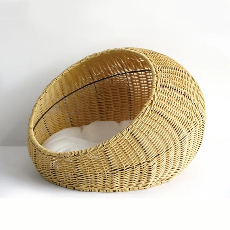 Cheap Cama poli durável respirável do rattan do falso para animais de estimação, para gatos e cães com almofada macia, ratten cama do cão de estimação ao ar livre