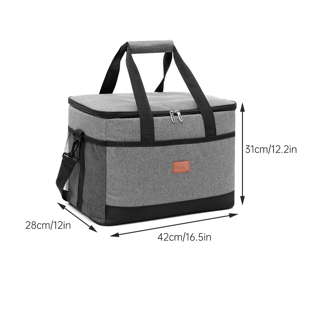 

Cooler Bag Portable Lunch Bag Outdoor Insulation Bag Soft-Sided Food Tote For Cool Warm Maintenance Grey Picnic Lunch Bento Box
