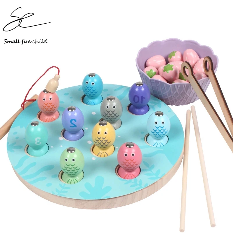 Новые Деревянные игрушки Монтессори с зажимами рыболовные многофункциональные