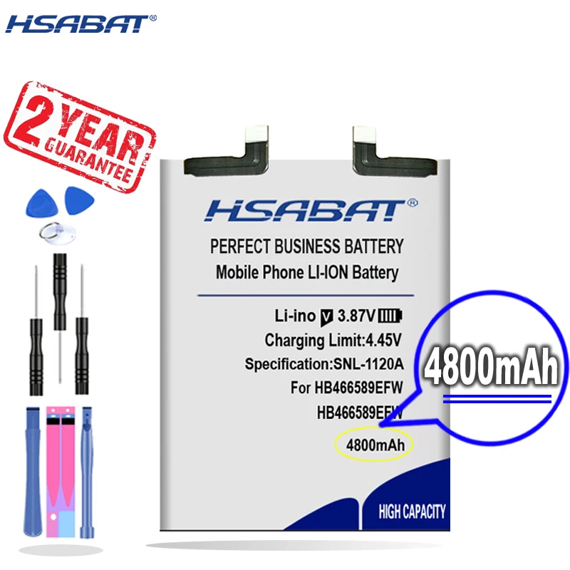 Новое поступление [HSABAT] 4800mAh HB466589EFW Сменный аккумулятор для телефона Huawei |