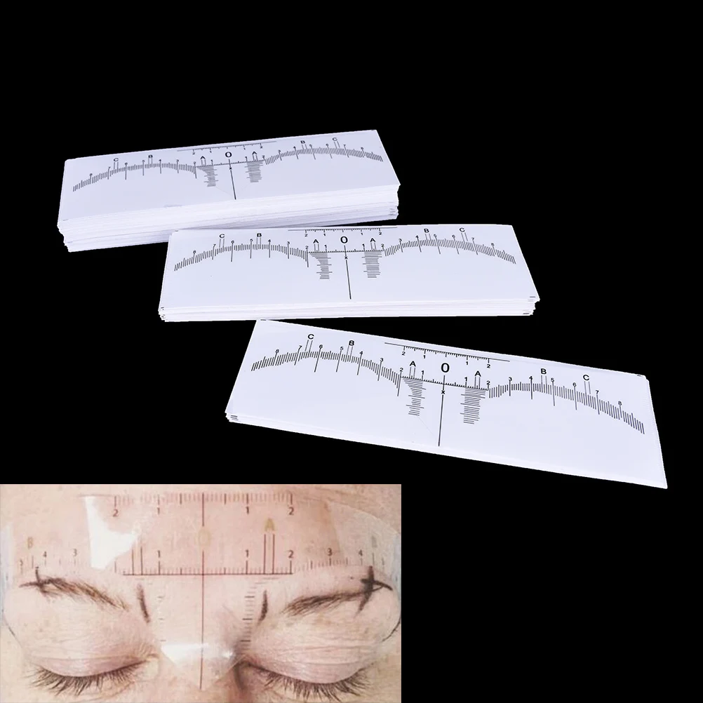 

Eyebrow Ruler 10Pcs Disposable Accurate Ruler Permanent Makeup Eyebrow Shaping Tools Tattoo Measurement Rulers Sticker