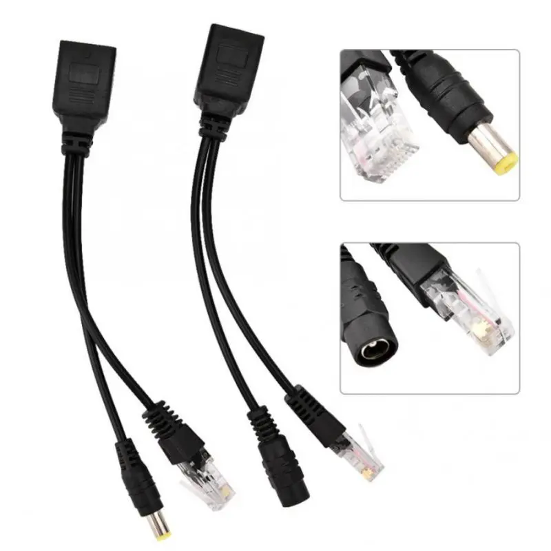 1 пара кабель адаптер POE RJ45 разветвитель для инжектора экранированная лента