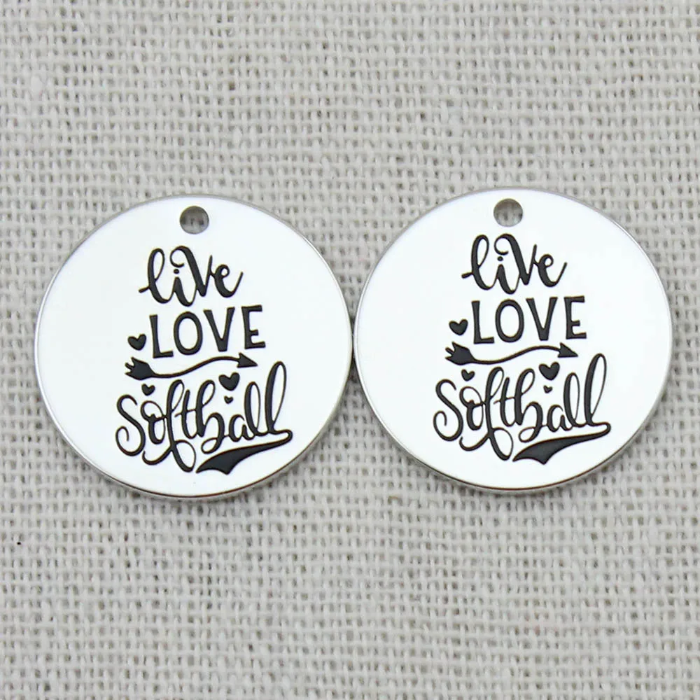 Живая Любовь Софтбол ожерелье кулон брелки DIY браслет ювелирные изделия