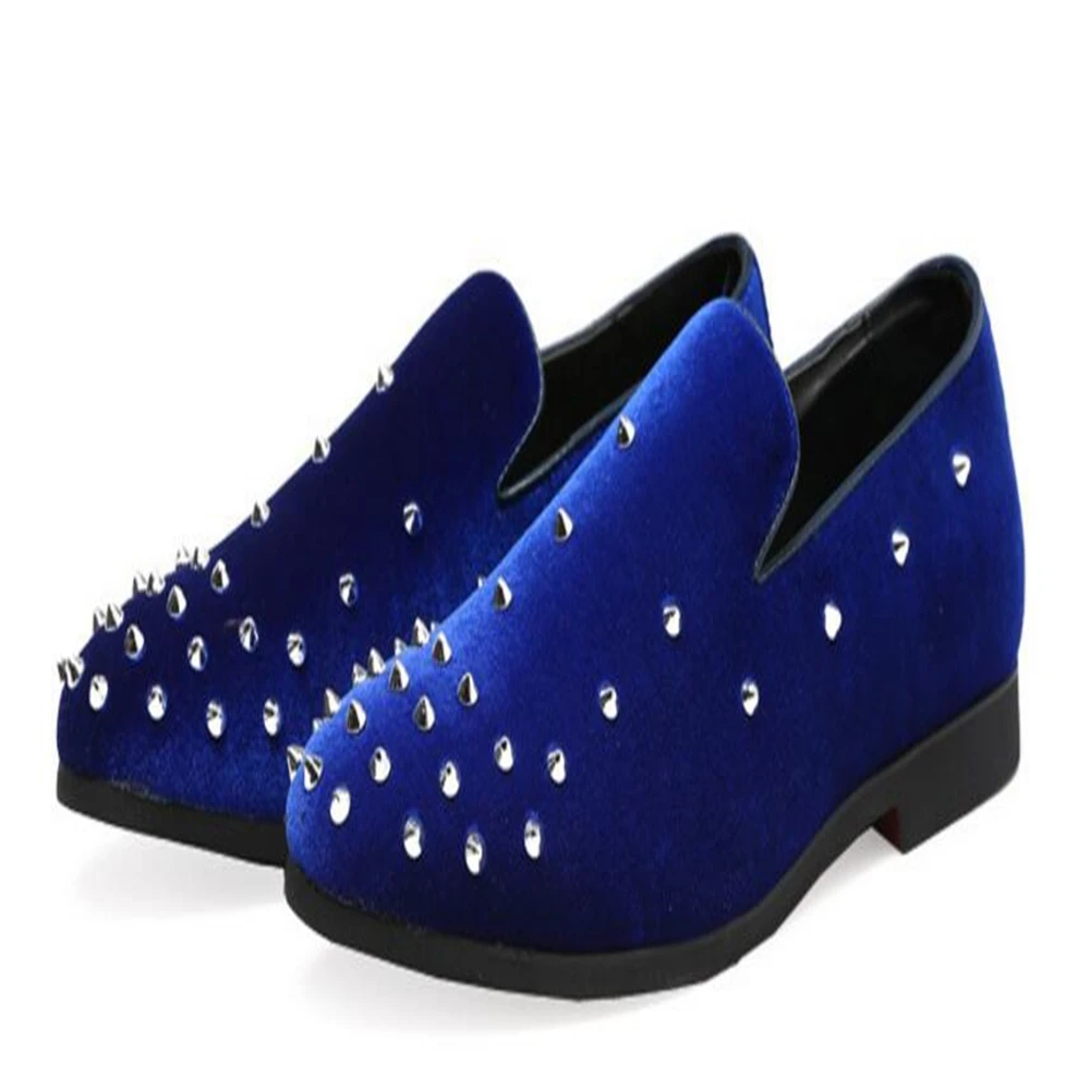 Размеры 38 48 Роскошные красные золотистые туфли с металлическими украшениями