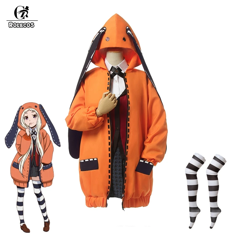 ROLECOS аниме Kakegurui Косплей Костюм компульсивный игрок Yomoduki Runa косплей школьная