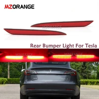 1 pair led rear bumper light for tesla model 3 s 2012 2020 reflector driving brake rear tail fog lamp