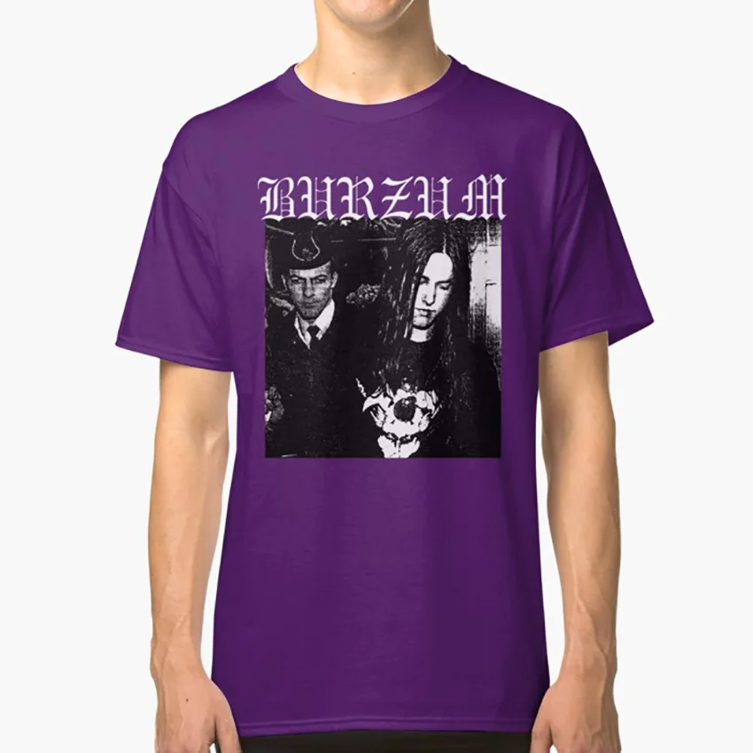 Фиолетовый Бурзум корт футболка Burzum bathory gorgoroth darkthrone Темный трон черный металл dsbm норвежский черный металл varg - Цвет: Фиолетовый