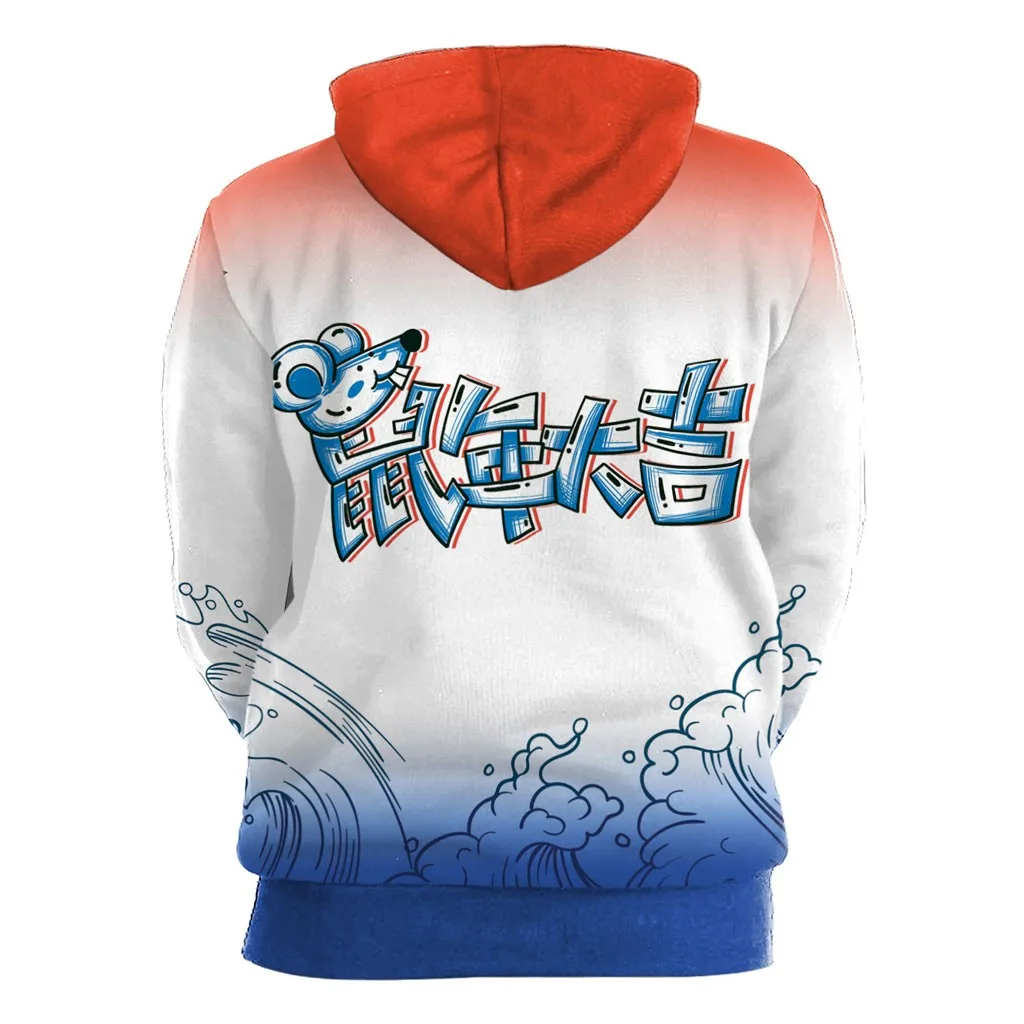 Горячая Новинка для пары модная блузка с капюшоном 3D принтом Толстовка длинным