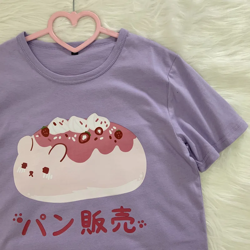 Женская футболка с коротким рукавом японским принтом|Футболки| |