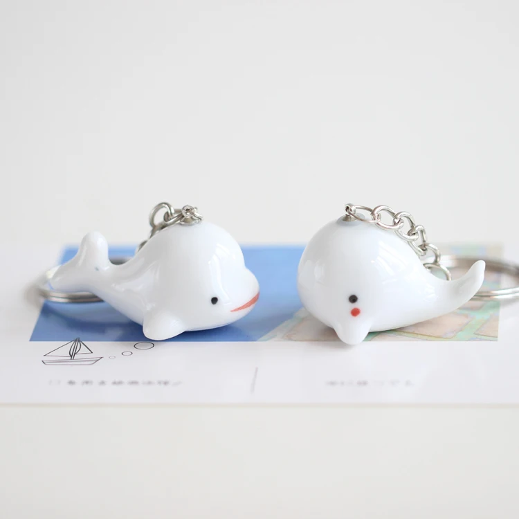 Керамическая подвеска в виде животных мультяшная цепочка для ключей маленькая