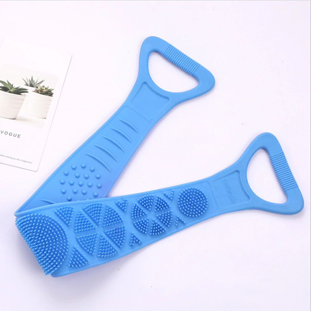 

Body Cleaning Massage Double Sided Back Scrubber Exfoliating Soft Long Silicone Bath Belt Massage Brush Bathroom Supplies New
