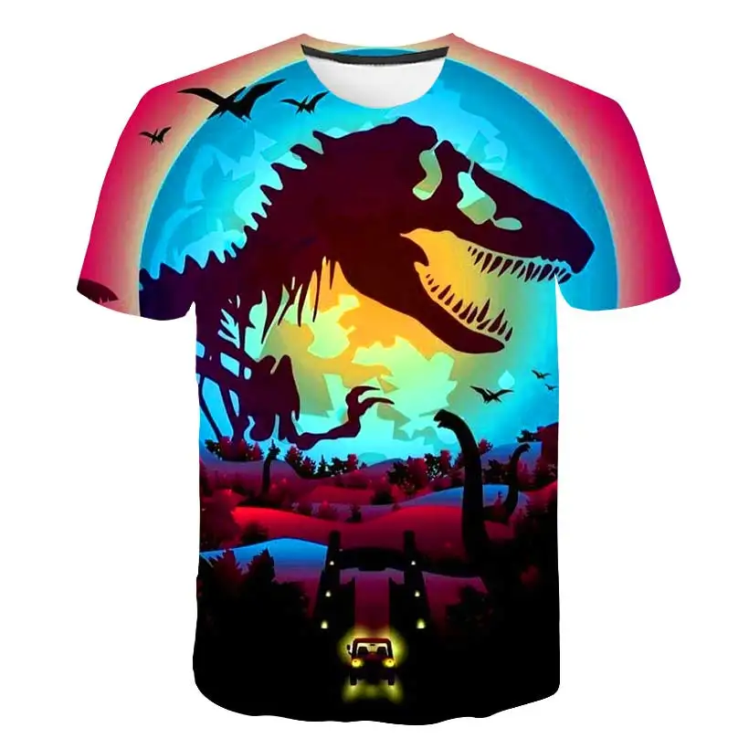 

Classic Dinosaur Children's T Shirt Fashion O-Neck Girls Tees Tops Street Hip Hop Style Kids Clothes Cartoon Animal Boys T-shirt