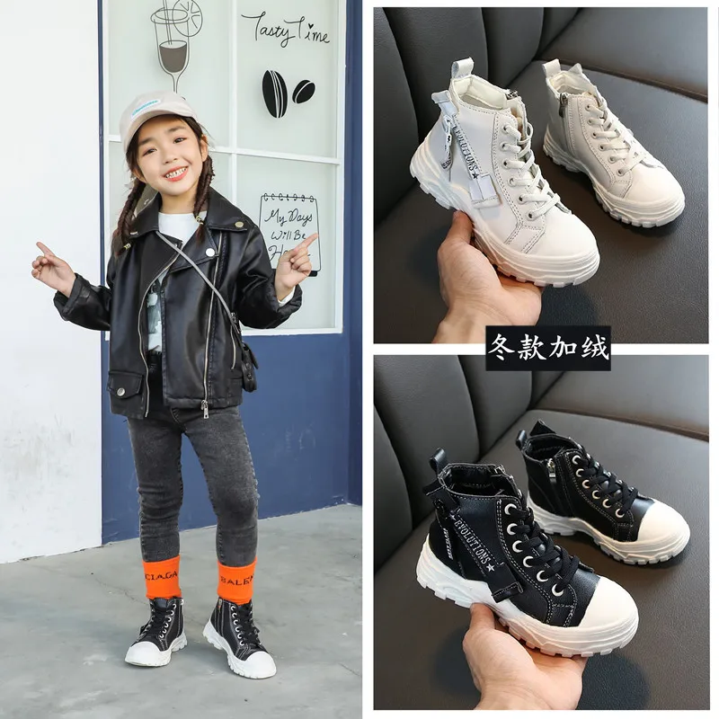 Ботинки для девочек 2020 осень и зима новые зимние ботинки британская ветровка