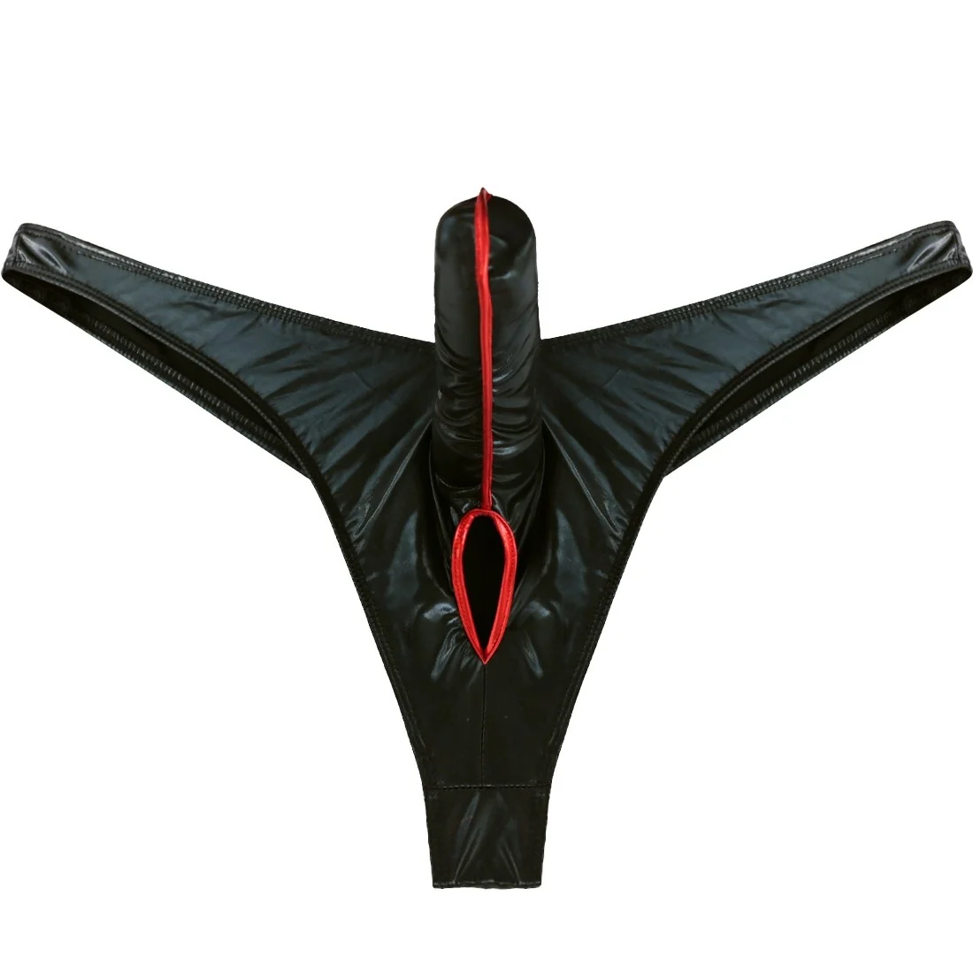 Мужское нижнее белье для геев с закрытым пенисом Трусы из лакированной кожи