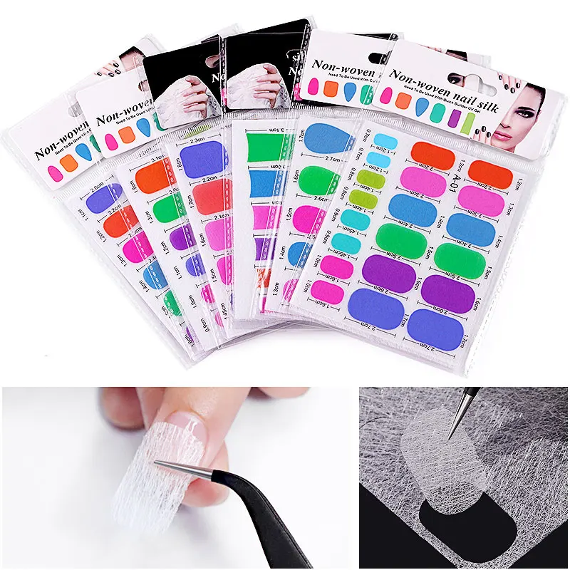 2 шт/лист дизайн ногтей стекловолокно 3D Типсы для маникюра расширение смешанный