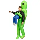 Надувной костюм зеленого инопланетянина, костюм для косплея, забавный надувной костюм, нарядный костюм вечерние НКИ, костюм на Хэллоуин для взрослых и детей