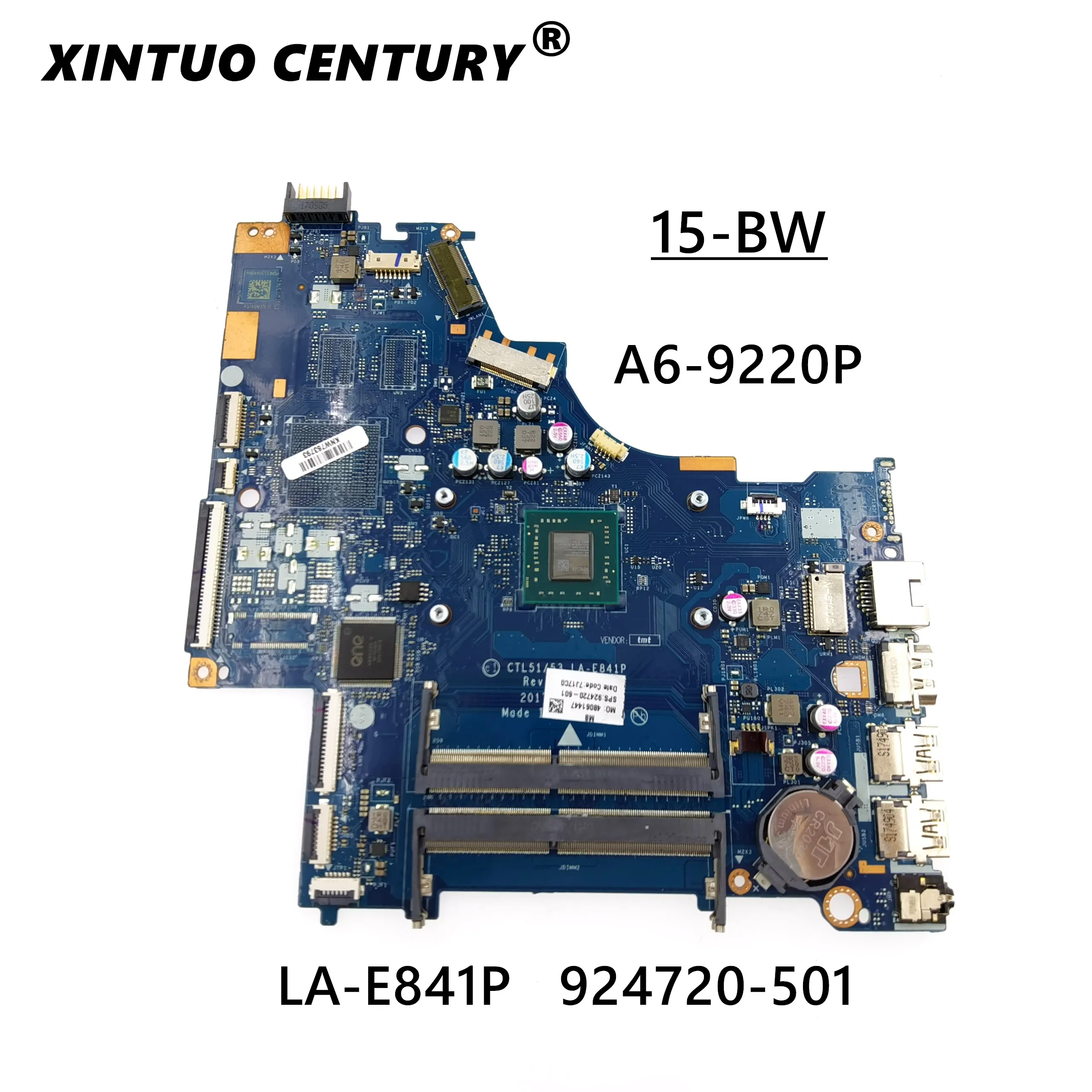 

Материнская плата для ноутбука HP 15-BW 255 G6, ЦП A6-9220 DDR4 926268-601 924720-601 924720-001 LA-E841P 100% рабочий