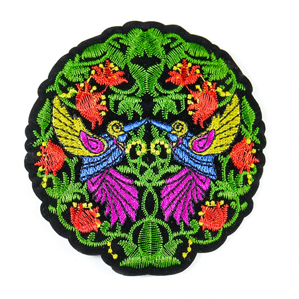 

New Flowers Floral Phoenix Iron on Patches Sewing Embroidered Applique for Jacket Clothes Stickers Badge DIY Apparel Accessories