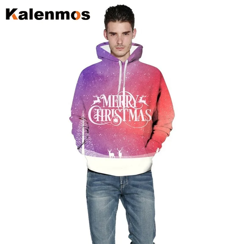 Пара рождественских толстовок для женщин и мужчин с буквенным принтом зимние