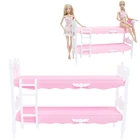 1 комплект, Розовая кукла, двойная кровать, дом принцессы, мебель для спальни, пластиковая одежда, аксессуары для куклы Барби, девочки, игрушки сделай сам, BJDBUS