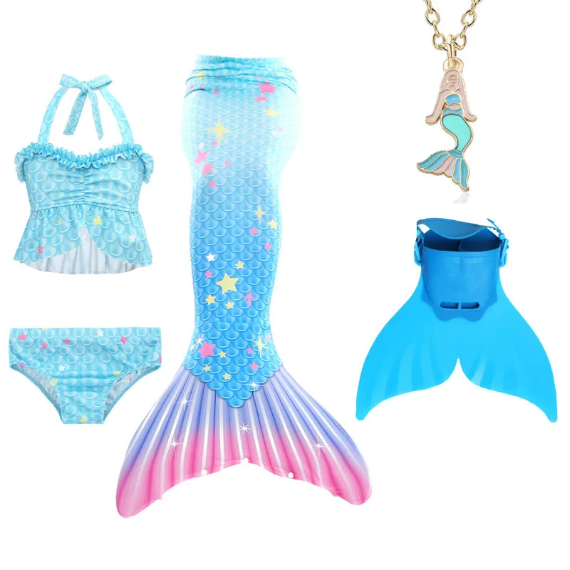 Новинка! Детское платье с хвостом русалки ожерелье моноластами для девочек