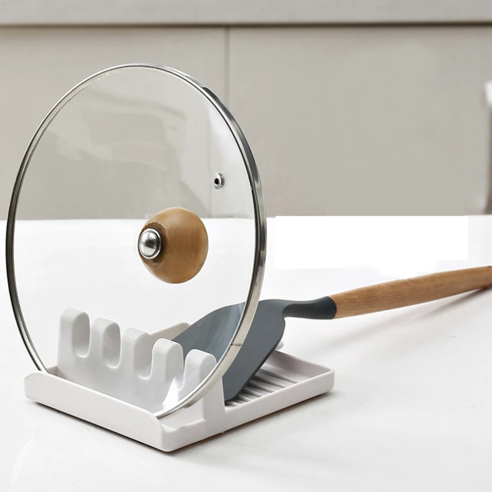 

Kitchen Spoon Holders Fork Spatula Rack Shelf Organizer Plastic Spoon Rest Chopsticks Holder Non-slip Spoons Pad Kitchen Utensil