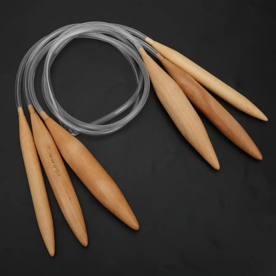 Круглая бамбуковая игла для вязания сделай сам прозрачный инструмент крючком 15