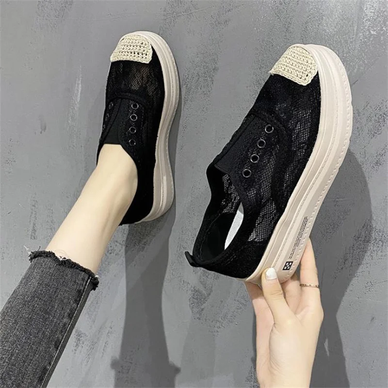 

Женские туфли в рыбацком стиле, летняя дышащая сетчатая обувь на толстой подошве, летняя обувь на платформе