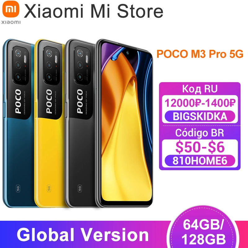 Глобальная версия POCO M3 Pro 5G мобильный 64 Гб/128 ГБ Dimensity 700 Octa Core 90 Гц Дисплей 5000 мА/ч