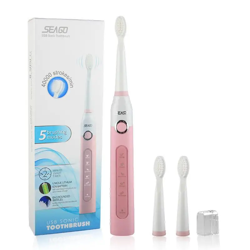 

Seago electric toothbrush 5-speed adult USB geable sonic vibrating toothbrush tooth brush electric Clean teeth toothbrush Sonis