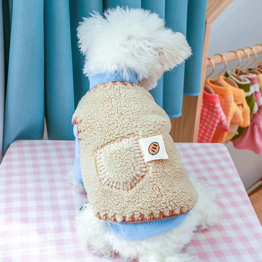 Одежда для собак теплый плюшевый свитер жилет одежда бархатный из ягненка тканый