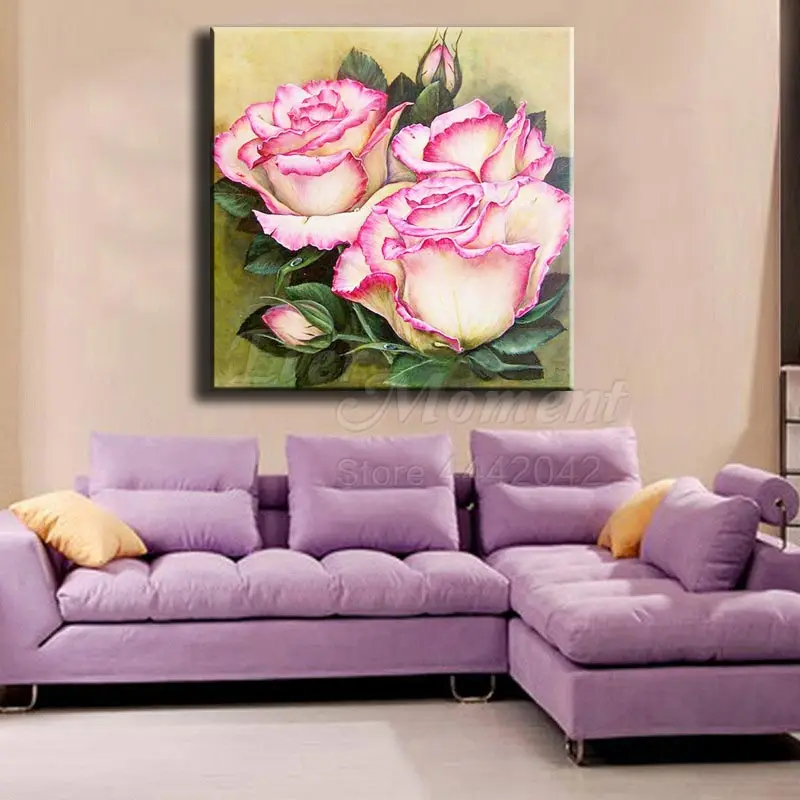 Алмазная живопись с изображением стразы картина из розовых и белых цветов