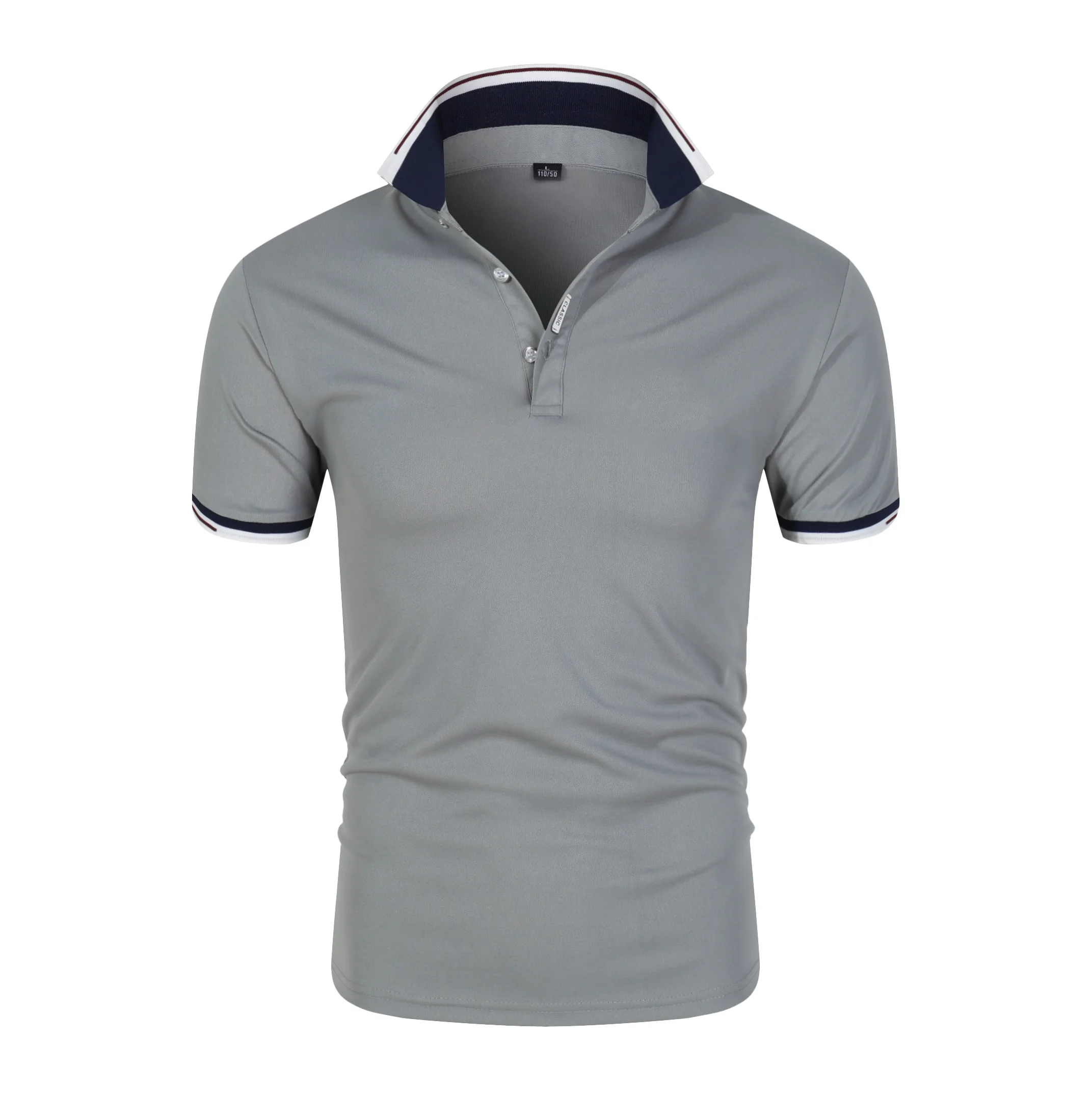 

2021 summer new men's short-sleeved polo shirt business shirt suit lapel fashion casual breathable British fashion