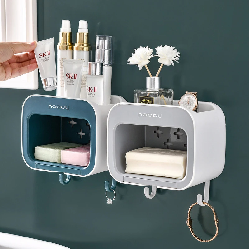 

Креативный двухслойный держатель для мыла в ванную комнату, удобный прочный держатель для хранения