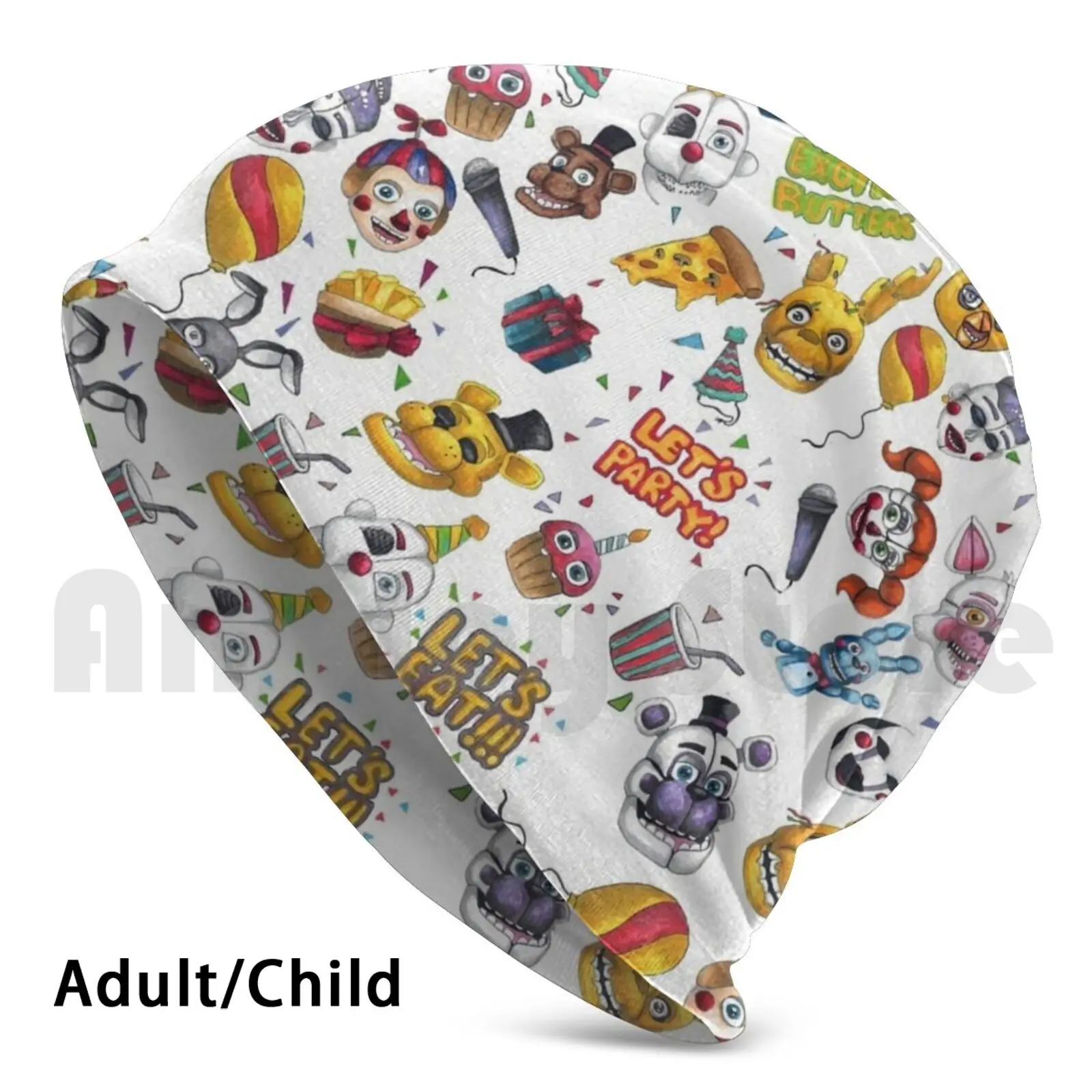 

Fnaf-Let's Party Beanies Pullover Cap Comfortable Five Nights At Ffion Stanton Lets Party Animatronics